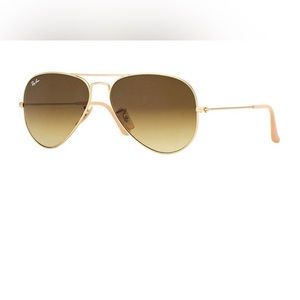 Ray Ban Gold/ Brown Gradient Aviator Sun Glasses